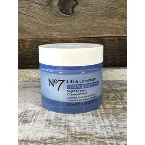 No7 Lift & Luminate Triple Action Night Cream 1.69oz NWOB